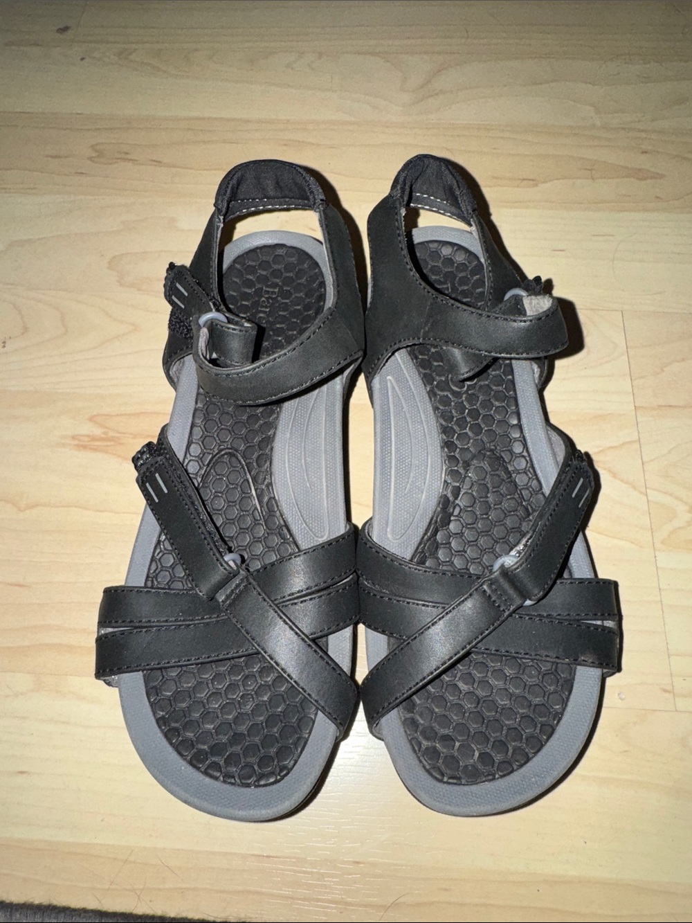 BareTraps Black and Gray Women's Sport Sandals